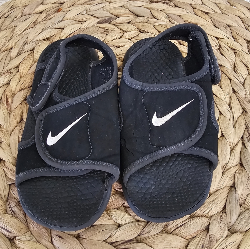 Nike Black Sandals with Adjustable Velcro Straps